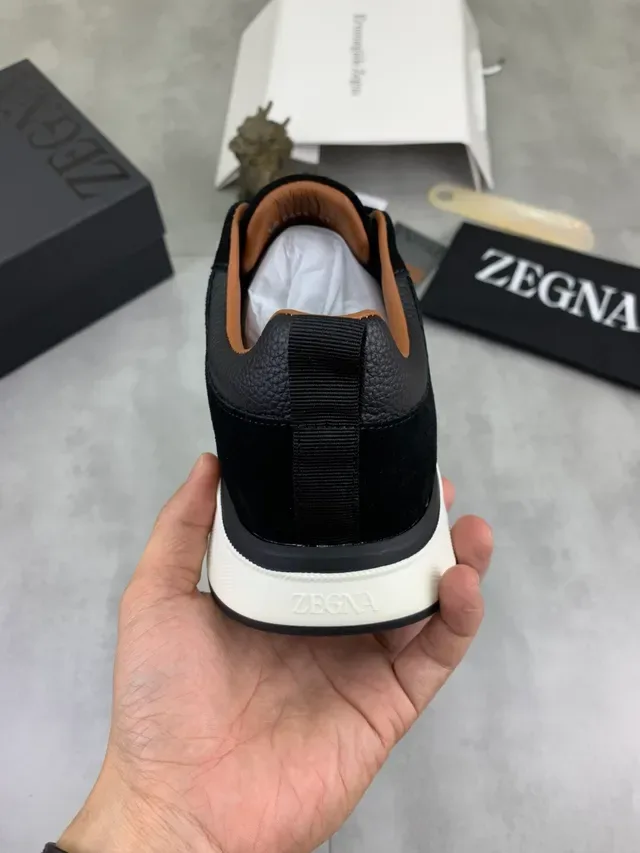 Zegna Black and Gray Suede Leather Lifestyle Sneaker 3
