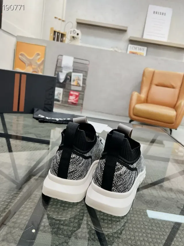 Zegna tênis lifestyle slip-on tricô marl 2