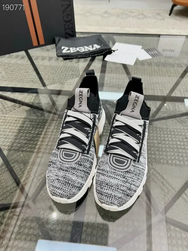 Zegna tênis lifestyle slip-on tricô marl 8