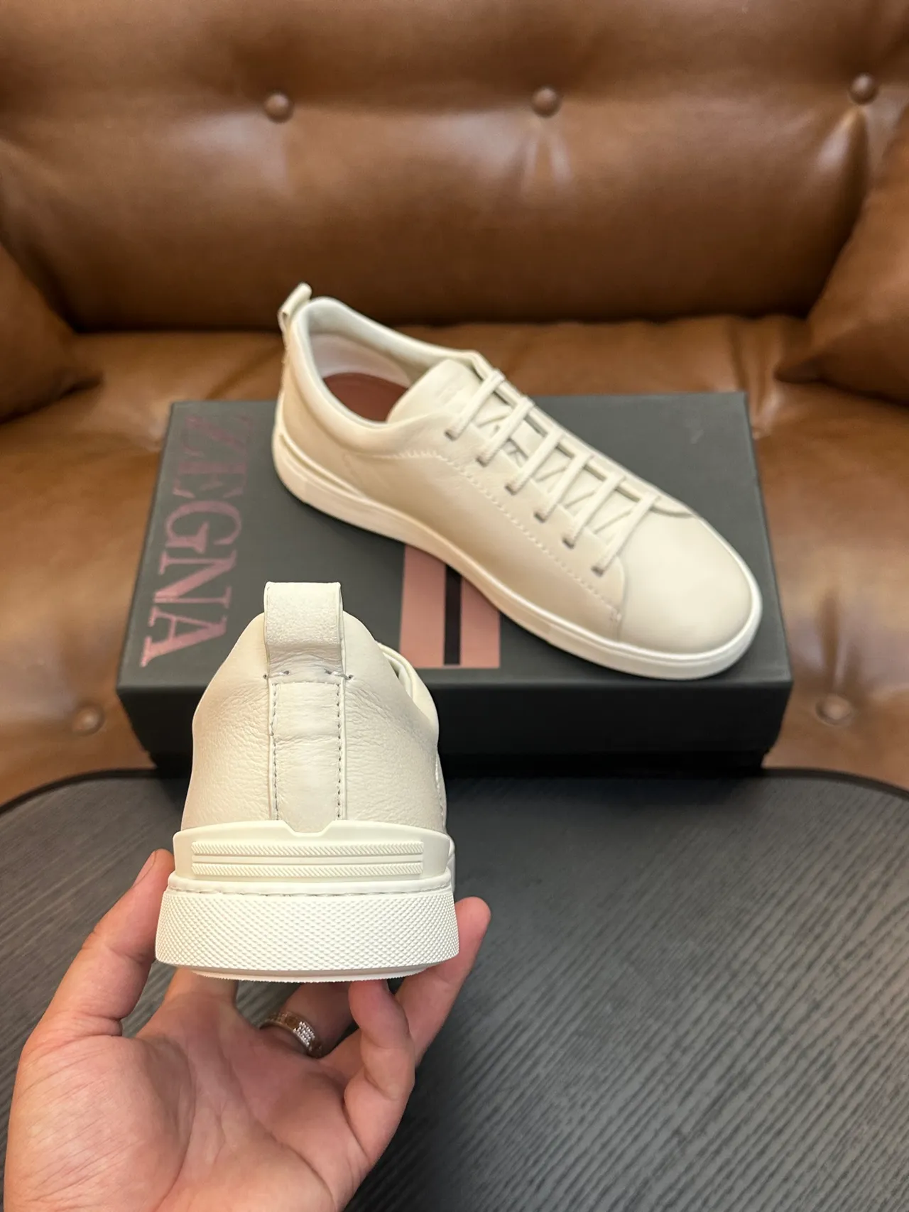 Zegna Sneakers Minimalistes en Cuir Low-Top Lifestyle 3