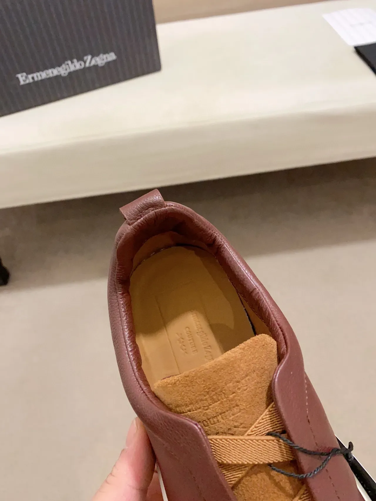 Zegna Tênis Slip-On Lifestyle de Couro e Camurça de Duas Cores 6
