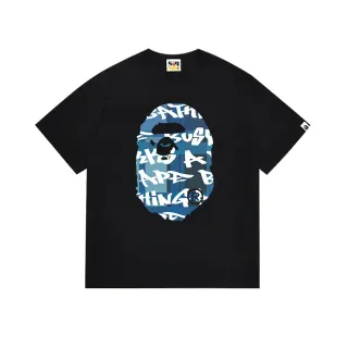 A Bathing Ape एप हेड ग्राफिक काली टी-शर्ट