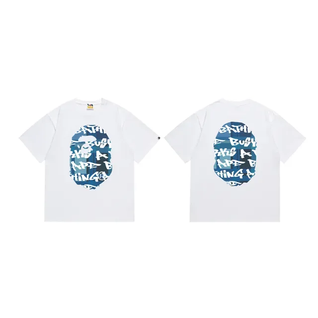 A Bathing Ape एप हेड ग्राफिक काली टी-शर्ट 4