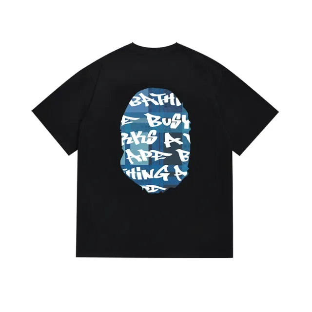 A Bathing Ape एप हेड ग्राफिक काली टी-शर्ट 6