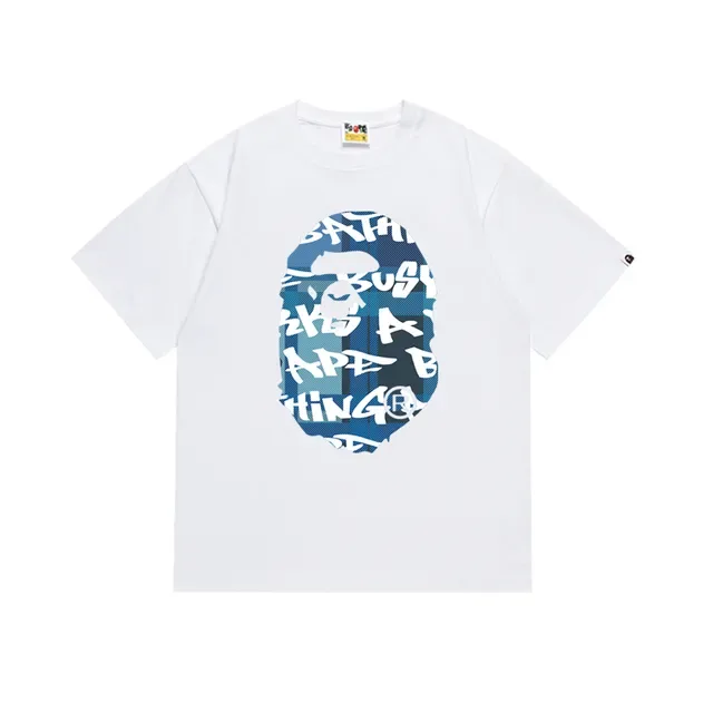 A Bathing Ape एप हेड ग्राफिक काली टी-शर्ट 7