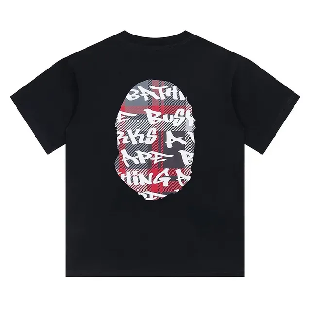 A Bathing Ape एप हेड ग्राफिक काली टी-शर्ट 15