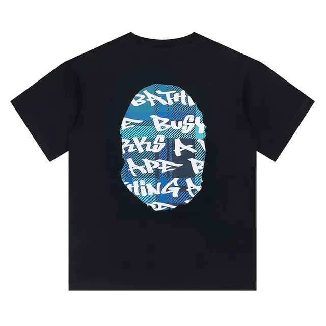 A Bathing Ape एप हेड ग्राफिक काली टी-शर्ट 21