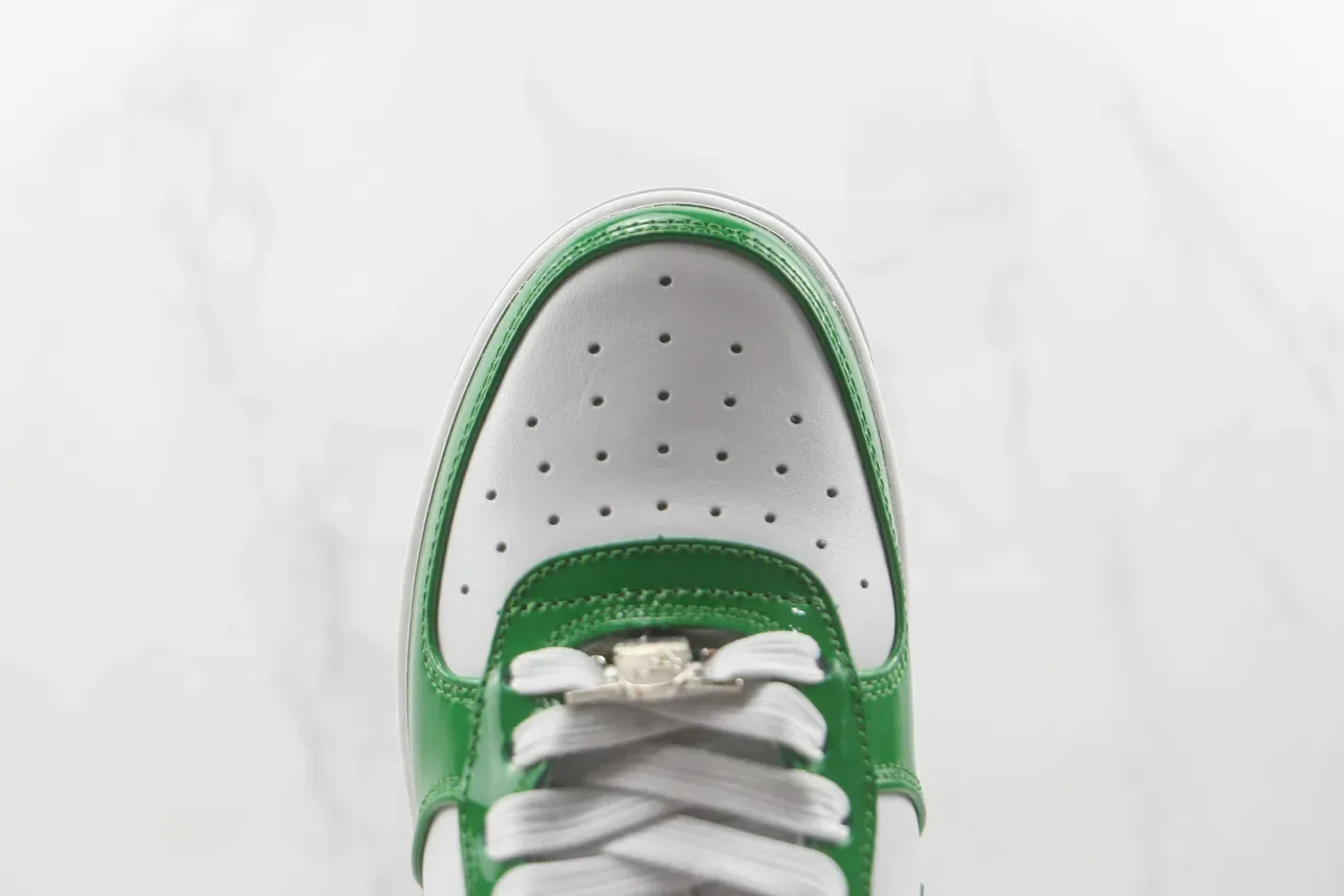 A Bathing Ape BAPE STA Glossy Green and White Lifestyle Sneakers 6