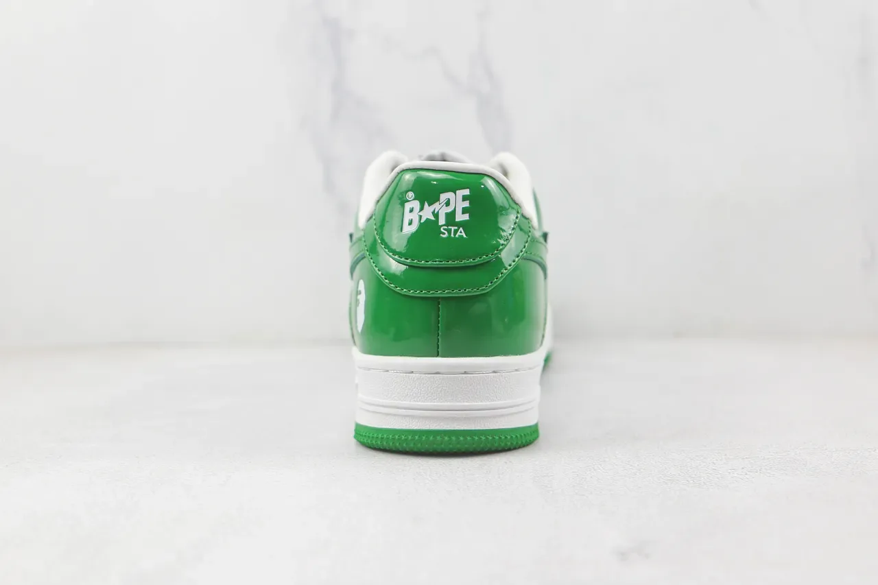 A Bathing Ape BAPE STA Glossy Green and White Lifestyle Sneakers 9
