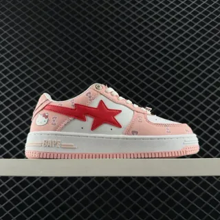 A Bathing Ape Bape Sta Low Pink White Star-Logo Side Panel Lifestyle Sneakers