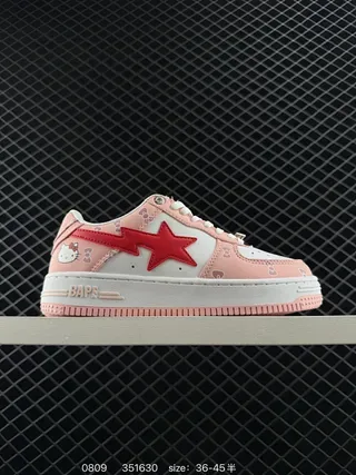 A Bathing Ape Bape Sta Low وردي أبيض Star-Logo Side Panel Lifestyle Sneakers 2