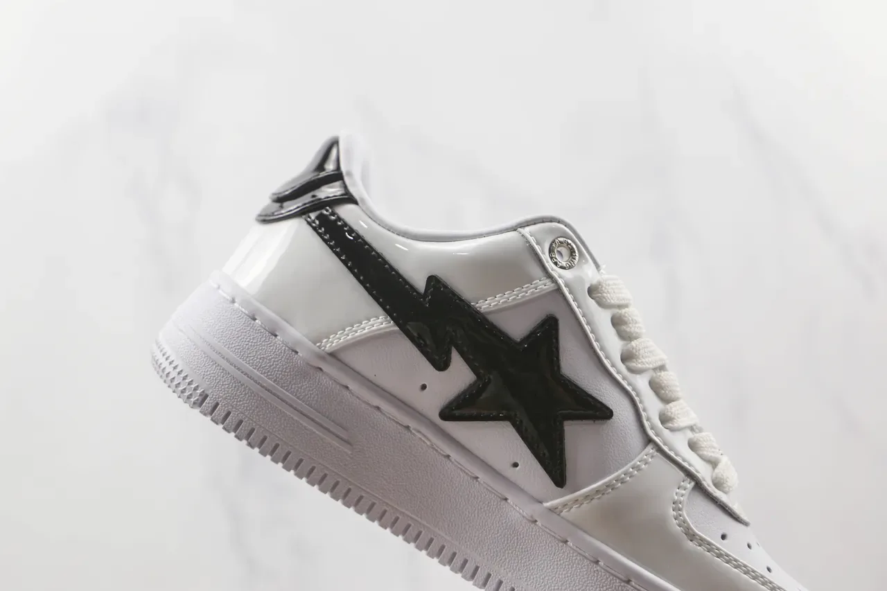 A Bathing Ape BAPE STA White Black Star Lightning Lifestyle Sneakers 5