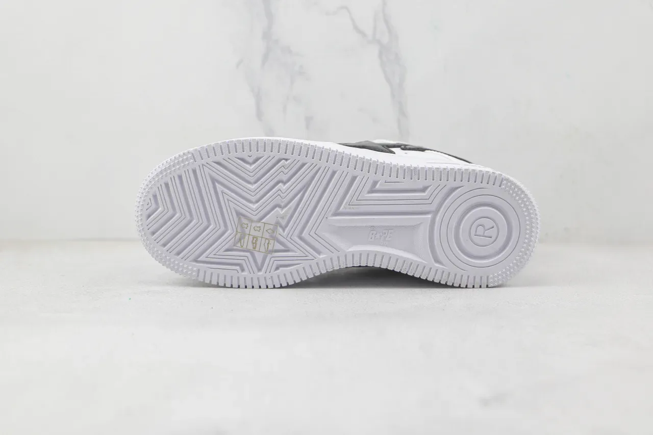 A Bathing Ape BAPE STA White Black Star Lightning Lifestyle Sneakers 8