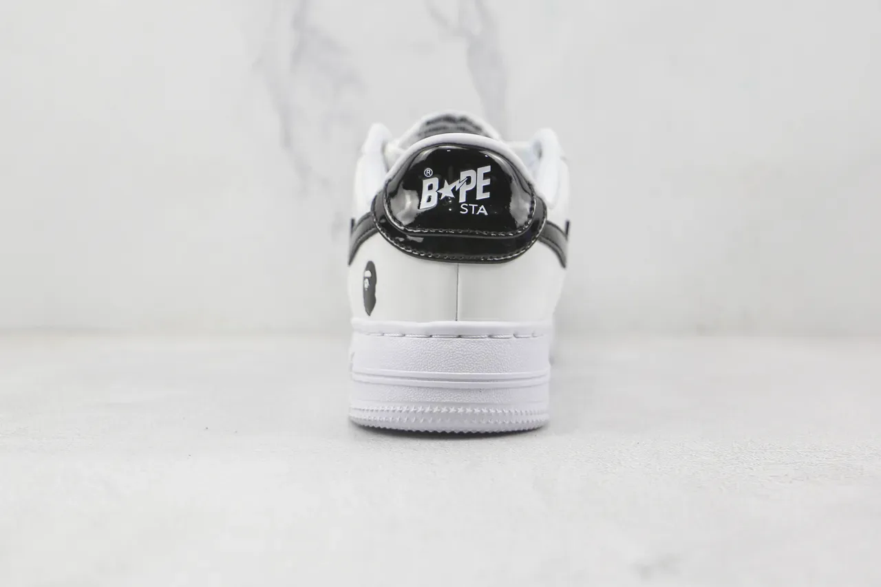 A Bathing Ape BAPE STA White Black Star Lightning Lifestyle Sneakers 9