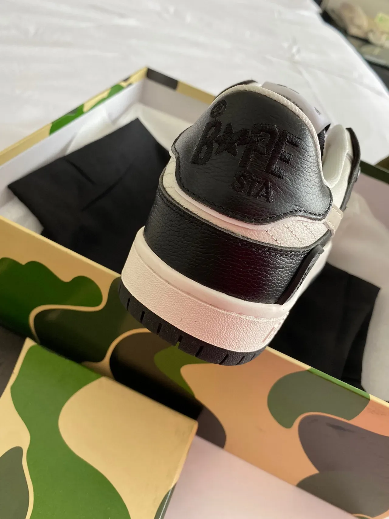 A Bathing Ape Black Multicolor Star-Side Logo Camouflage Panel Lifestyle Sneakers 3