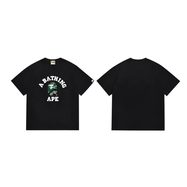 A Bathing Ape Camo Ape Head Graphic Black T-Shirt 3