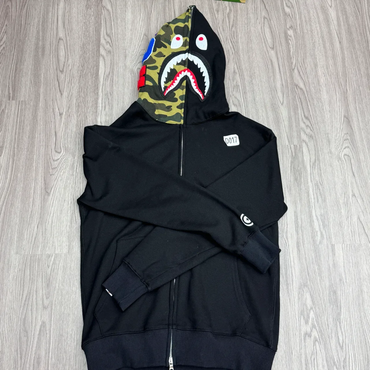 A Bathing Ape Shark Black Army Green Full-Zip Hood Hoodie 3