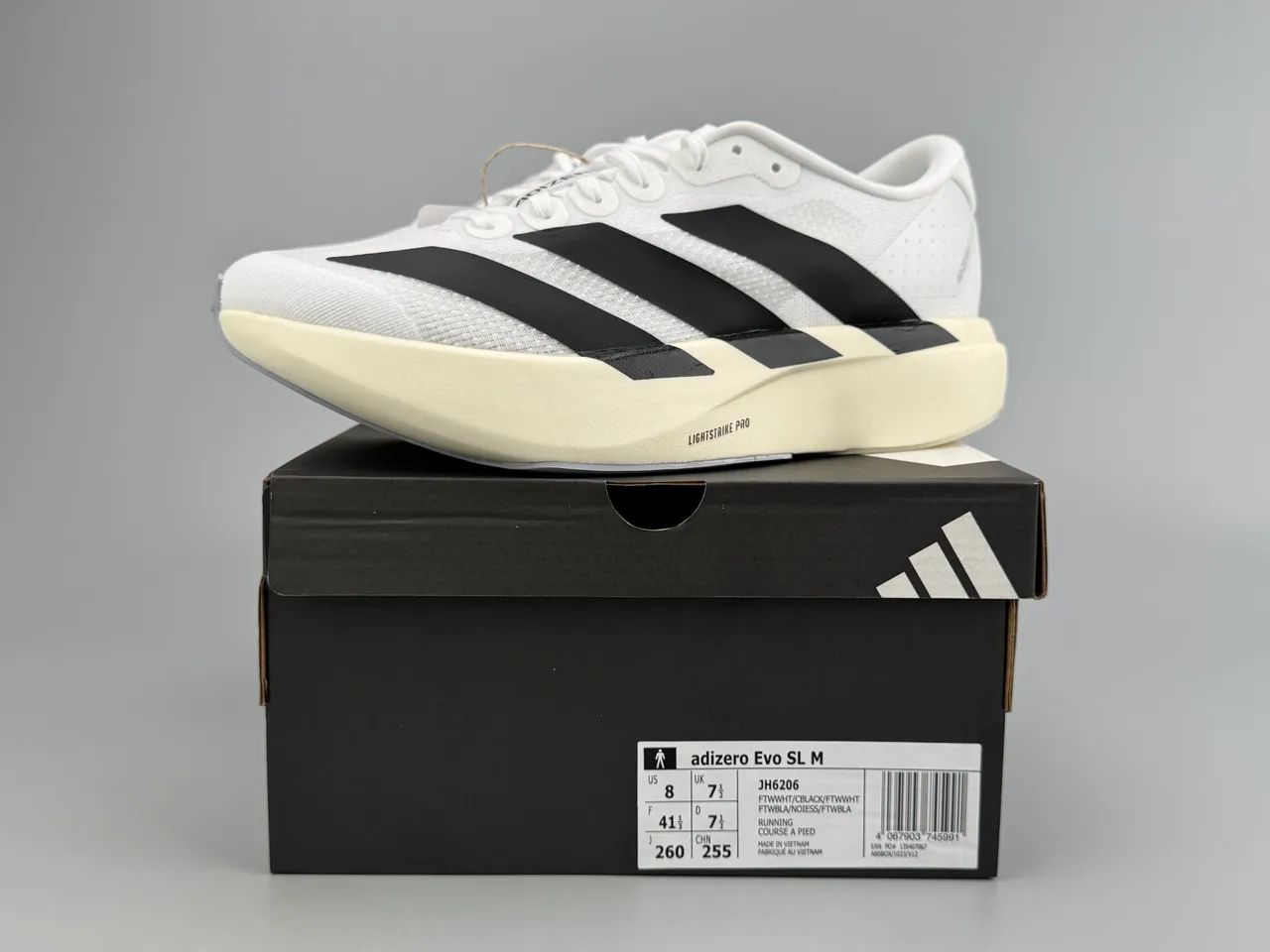 Adidas Adizero Evo.SL White Black Lightstrike Pro Running Shoes 2