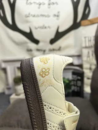 Adidas Beige Brown Laceless T-Strap Perforated Vamp Lifestyle Sneakers 3