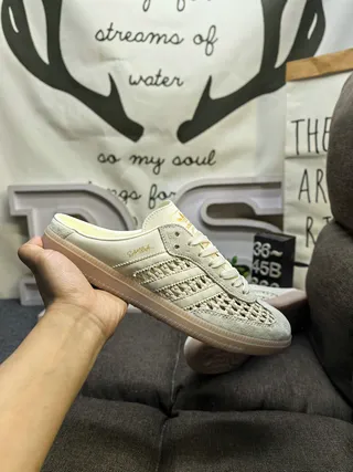 Adidas Beige Brown Perforated Woven Upper Lace-Up Front Casual Shoes 5
