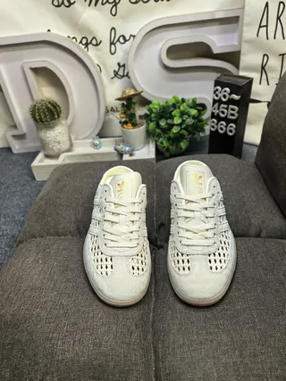 Adidas Beige Brown Perforated Woven Upper Lace-Up Front Casual Shoes 10