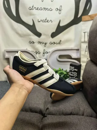 Adidas Beige Gold Laceless Velcro Strap Lifestyle Sneakers 5
