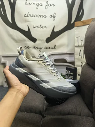 Adidas Beige Gray Engineered Mesh Upper Sculpted Boost Midsole Lifestyle Sneakers 5