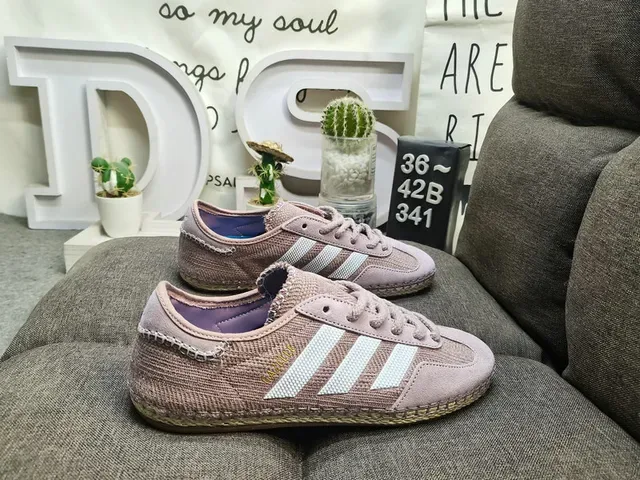 Adidas Beige White Woven Textile Upper Three-Stripe Side Panel Lifestyle Sneakers 11