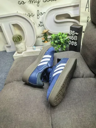 Adidas Black Beige Leather Upper Three-Stripe Side Panel Lifestyle Sneakers 16