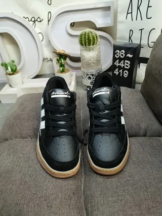 Adidas Black Beige Low-Top Suede-Leather Mix Lifestyle Sneakers 10
