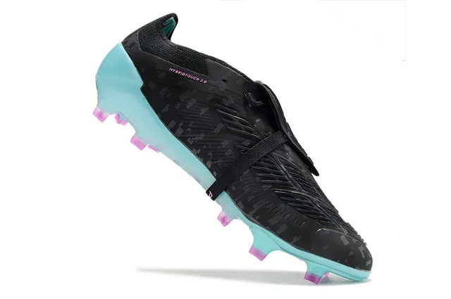 Adidas Noir Bleu Low-Cut Chaussure de football Système de fermeture par sangle Terrain ferme Chaussures de football 2