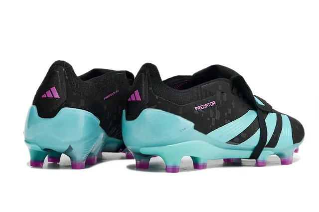 Adidas Noir Bleu Low-Cut Chaussure de football Système de fermeture par sangle Terrain ferme Chaussures de football 5