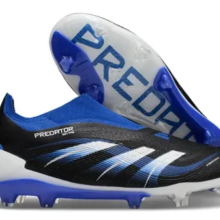 Adidas Black Blue Sock-Fit Collar Gradient Striped Upper Firm-Ground Soccer Shoes