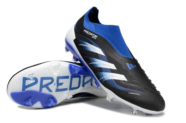 Adidas Black Blue Sock-Fit Collar Gradient Striped Upper Firm-Ground Soccer Shoes 6