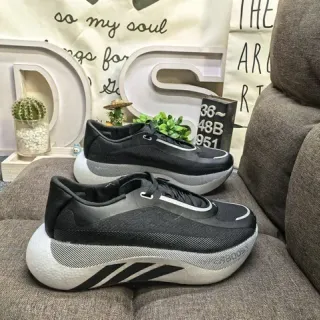 Adidas Black Gray Knit Upper Sculpted Midsole Lifestyle Sneakers