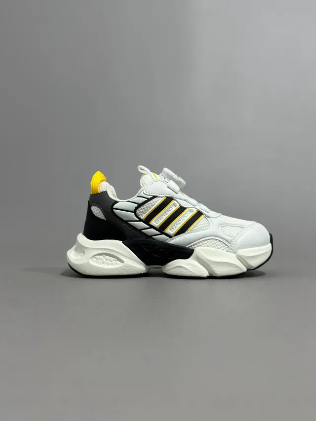 Adidas Black Gray Oversized Sole Laceless Strap Closure Chunky Sneakers 4