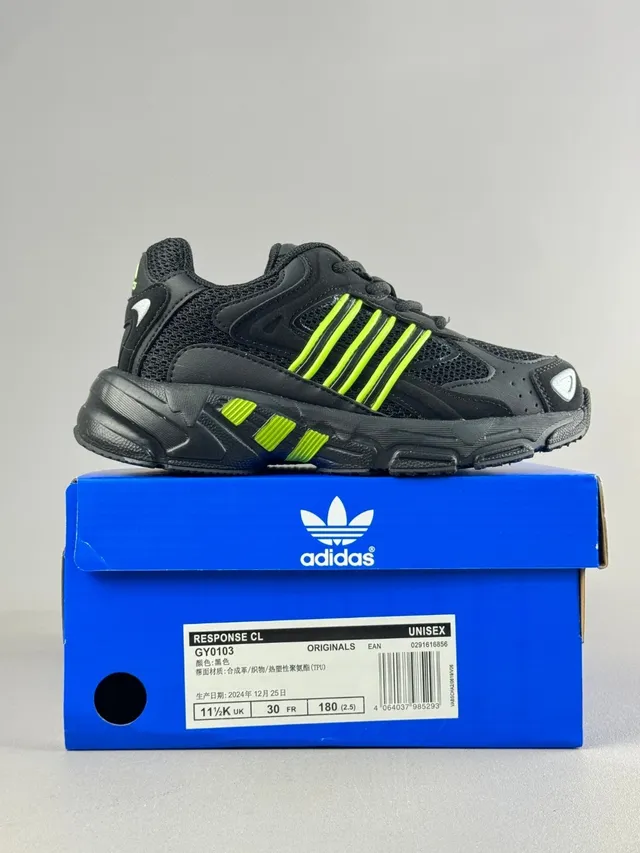 Adidas Preto Verde Solado Intermediário Malha-Sintético Híbrido Superior Tênis Chunky 7