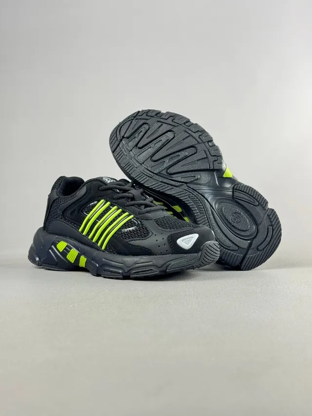 Adidas Preto Verde Solado Intermediário Malha-Sintético Híbrido Superior Tênis Chunky 12