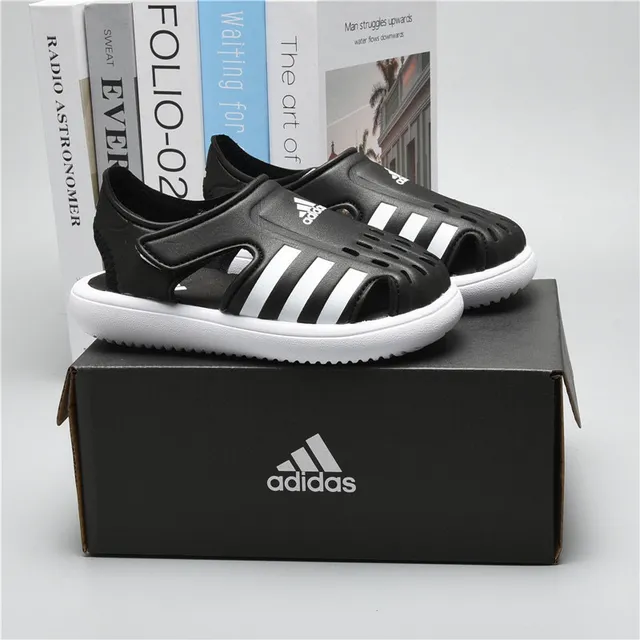 Adidas Sandales Casuales Noires Vertes Ouvertes à l'orteil avec Sangle 3