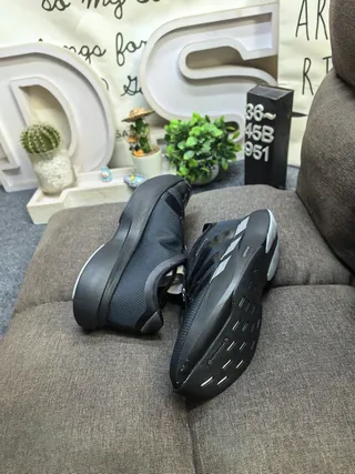 Adidas Black Multicolor Laceless Zip Closure Mesh And Synthetic Upper Lifestyle Sneakers 6
