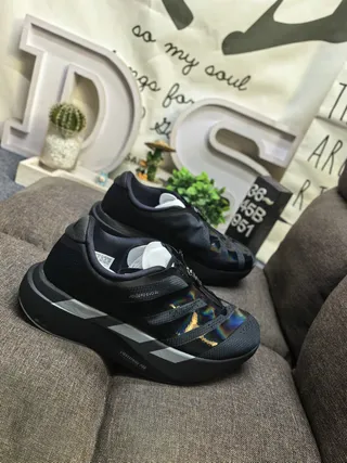 Adidas Black Multicolor Laceless Zip Closure Mesh And Synthetic Upper Lifestyle Sneakers 9