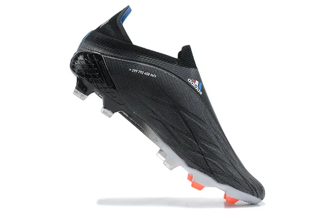 Adidas Black Orange Sock-Fit Collar Asymmetric Lacing Cover Firm-Ground Soccer Shoes 3