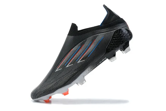 Adidas Black Orange Sock-Fit Collar Asymmetric Lacing Cover Firm-Ground Soccer Shoes 4