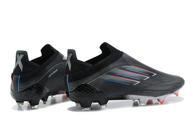 Adidas Black Orange Sock-Fit Collar Asymmetric Lacing Cover Firm-Ground Soccer Shoes 5