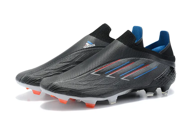 Adidas Black Orange Sock-Fit Collar Asymmetric Lacing Cover Firm-Ground Soccer Shoes 8