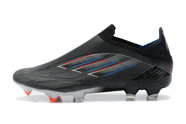 Adidas Black Orange Sock-Fit Collar Asymmetric Lacing Cover Firm-Ground Soccer Shoes 10