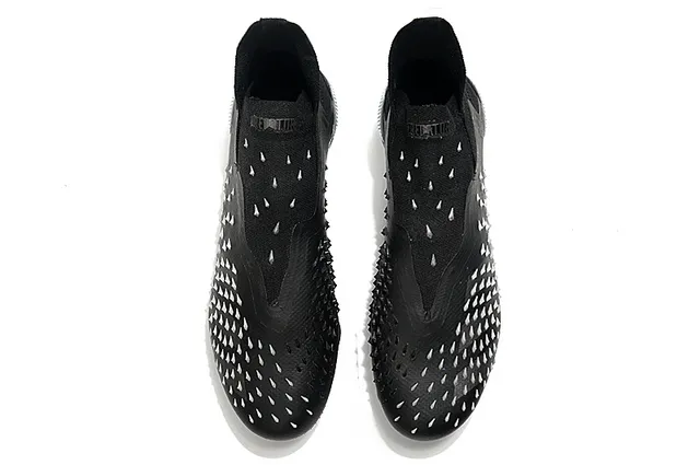 Adidas Black Silver High-Cut Sock-Fit Upper Asymmetric Hidden Lacing Firm-Ground Soccer Shoes 2