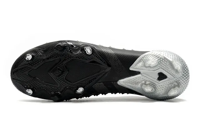Adidas Black Silver High-Cut Sock-Fit Upper Asymmetric Hidden Lacing Firm-Ground Soccer Shoes 6