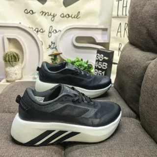 Adidas Black White Chunky Platform Sole Mesh-and-Synthetic Upper Lifestyle Sneakers