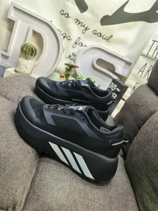 Adidas Black White Chunky Platform Sole Mesh-and-Synthetic Upper Lifestyle Sneakers 7